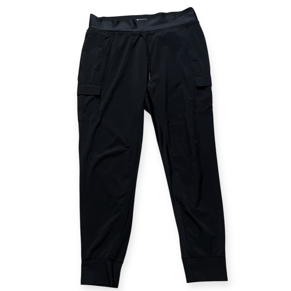 Athleta Women's  Black Cargo Straight-leg Pants Casual Activewear Loungewear
